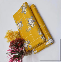 2 Pcs Women's Unstitched Printed Suit