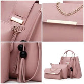Stylish Women's Leather Hand Bag Set - 3 Pcs in Multiple Colors