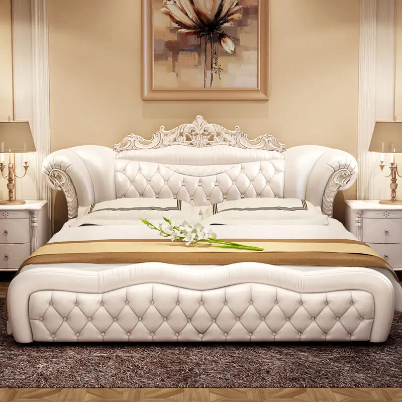 Quality Luxury European Bed Frame Aesthetics Full Princess Master Bedroom Bed Confortable Fashionable Muebles Home Furniture