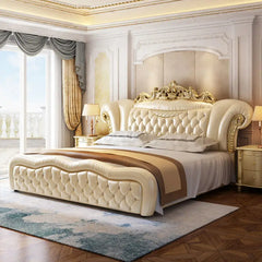 Quality Luxury European Bed Frame Aesthetics Full Princess Master Bedroom Bed Confortable Fashionable Muebles Home Furniture