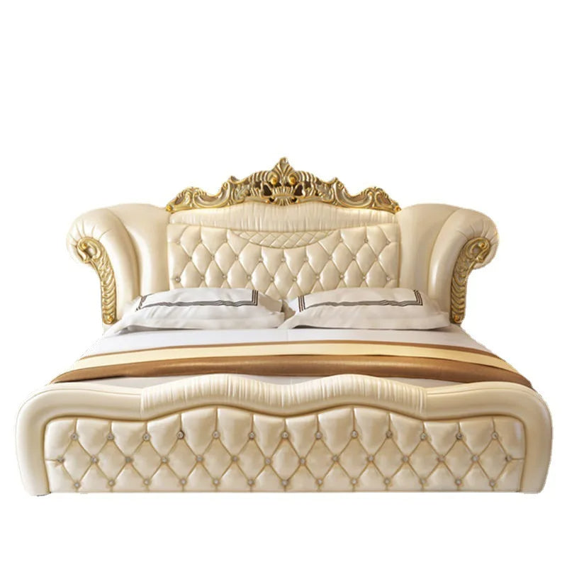 Quality Luxury European Bed Frame Aesthetics Full Princess Master Bedroom Bed Confortable Fashionable Muebles Home Furniture