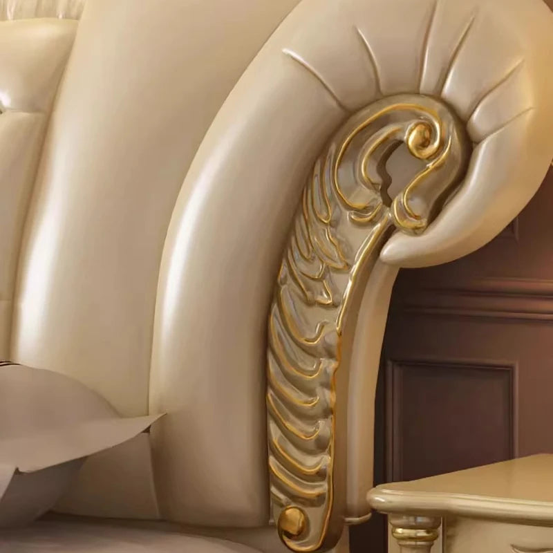 Quality Luxury European Bed Frame Aesthetics Full Princess Master Bedroom Bed Confortable Fashionable Muebles Home Furniture